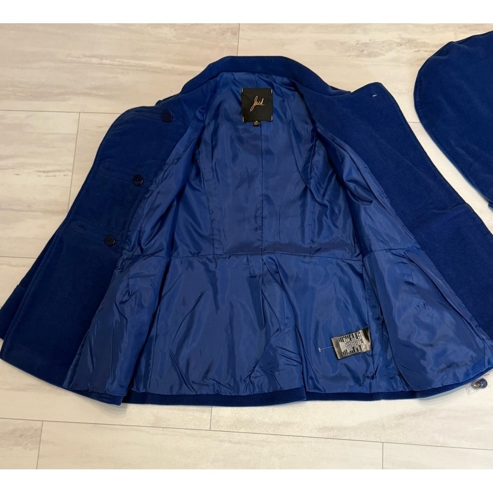 Rare! Jack London Royal Blue Double Breasted Velvet Pea Coat Jacket Size M NWT - Picture 4 of 12
